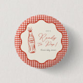 Ze staat op springen baby shower ronde button 3,2 cm (Voorkant)