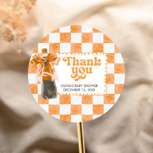 Ze staat op springen Baby Shower Ronde Sticker