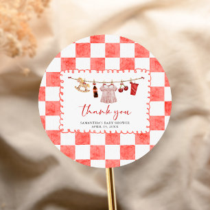 Ze staat op springen Baby Shower Ronde Sticker