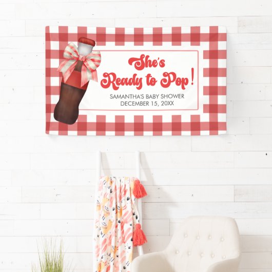 Ze staat op springen Baby Shower  Spandoek (Insitu)