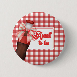 Ze staat op springen Baby Shower Tante Wordt Knop Ronde Button 5,7 Cm