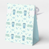 Ze staat op springen Blauw Boho Kawaii Frisdrank Bedankdoosjes (Achterkant)