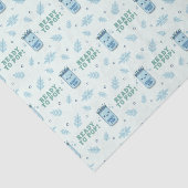 Ze staat op springen Blauw Boho Kawaii Frisdrank Tissuepapier (Detail)