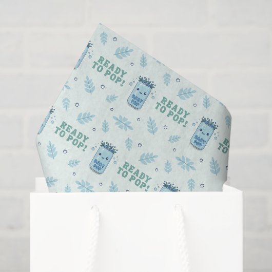 Ze staat op springen Blauw Boho Kawaii Frisdrank Tissuepapier (Cadeauzakje)