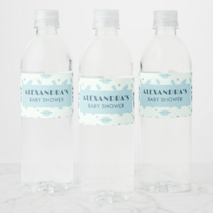 Ze staat op springen Blauw Boho Kawaii Frisdrank Waterfles Etiket