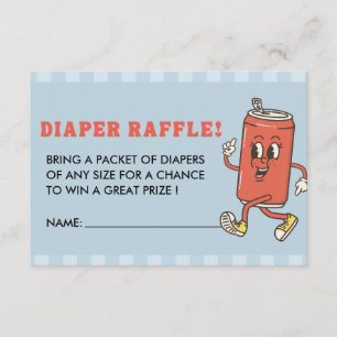 Ze staat op springen Blauw Gingham Luier Raffle Informatiekaartje