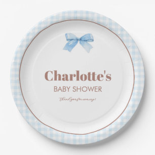 Ze staat op springen Blauwe frisdrank Baby Shower Papieren Bordje
