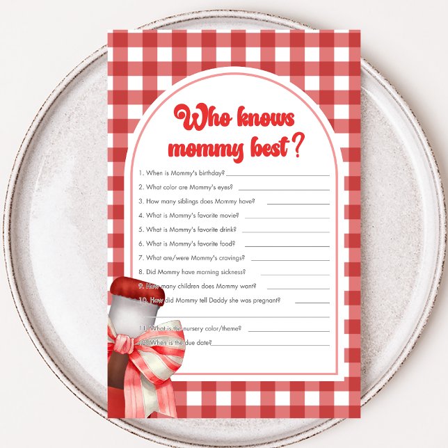 Ze staat op springen Borrel Wie kent mama spel (She's Ready to Pop Baby Shower Game)