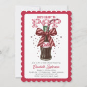 Ze staat op springen Cola Fles Baby Shower Kaart (Voorkant)