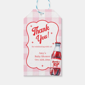 Ze staat op springen frisdrank baby shower cadeaut cadeaulabel