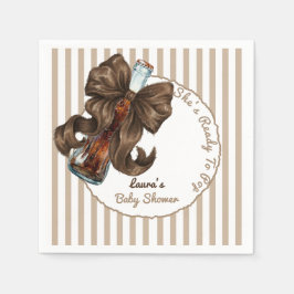 Ze staat op springen frisdrank boog baby shower servet