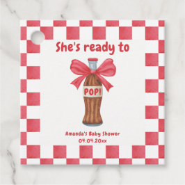 Ze staat op springen frisdrankfles Baby Shower Bedankjes Labels