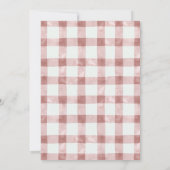 Ze staat op springen Gingham Baby Shower Kaart (Achterkant)