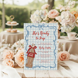 Ze staat op springen Jongens frisdrank baby shower Kaart