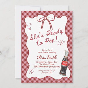 Ze staat op springen Meisje Frisdrank Baby Shower Kaart