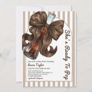 Ze staat op springen Neutrale Boog Baby Shower Kaart