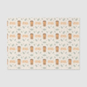 Ze staat op springen Oranje Boho Kawaii Frisdrank Tissuepapier (Voorkant)