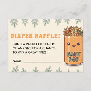 Ze staat op springen Oranje Frisdrank Luier Raffle Informatiekaartje