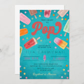 Ze staat op springen Popsicle Baby Shower Kaart (Voorkant / Achterkant)