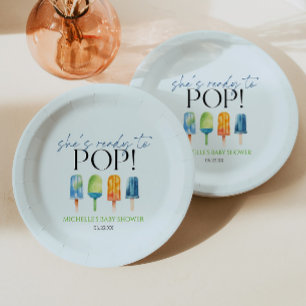 Ze staat op springen! Popsicle Baby Shower Papieren Bordje