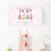 Ze staat op springen! Popsicle Baby Shower Spandoek (Insitu)