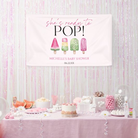 Ze staat op springen! Popsicle Baby Shower Spandoek (Feest)