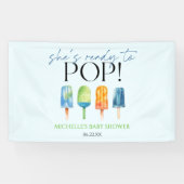 Ze staat op springen! Popsicle Baby Shower Spandoek (Horizontaal)
