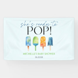 Ze staat op springen! Popsicle Baby Shower Spandoek