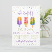 Ze staat op springen! Popsicle-thema baby shower Kaart (Staand voorkant)