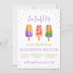 Ze staat op springen! Popsicle-thema baby shower Kaart