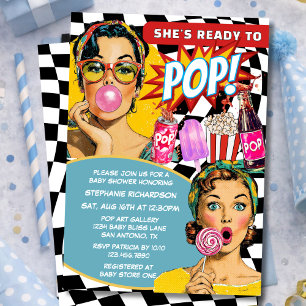 Ze staat op springen Retro Kunst Soda Jongen Baby  Kaart