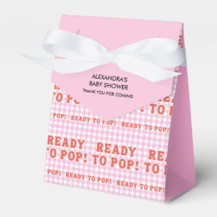 Ze staat op springen Retro Roze Gingham Dank je Bedankdoosjes