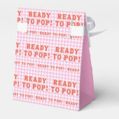 Ze staat op springen Retro Roze Gingham Dank je Bedankdoosjes (Achterkant)