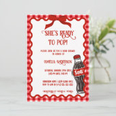 Ze staat op springen Soda Rode Gingham Kaart (Staand voorkant)