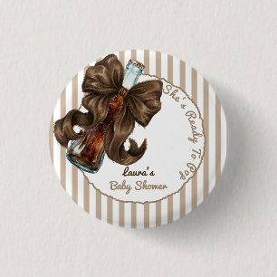 Ze staat op springen Sodawater Boog Baby Shower Ronde Button 3,2 Cm