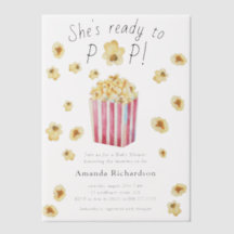 Ze staat op springen Waterverf Popcorn Baby Shower
