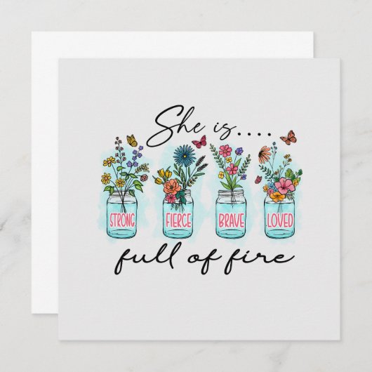 Ze staat vol vuur. (Voorkant / Achterkant)