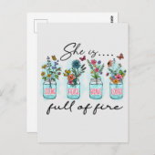 Ze staat vol vuur. briefkaart (Voorkant / Achterkant)