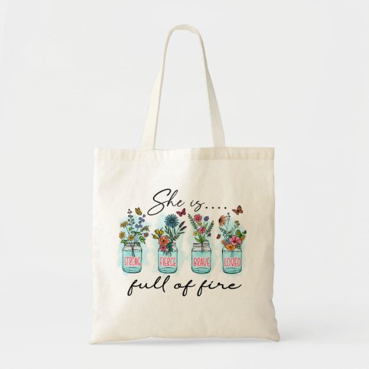 Ze staat vol vuur. tote bag (Voorkant)
