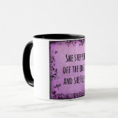 Ze stapte van de rand af en vloog citaat mok (Voorkant links)