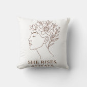 Ze stijgt op. Altijd — Minimalistisch ontwerp voor Kussen (Voorkant)