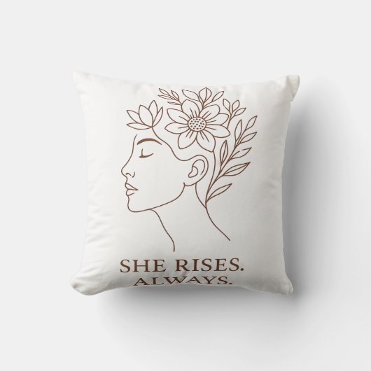 Ze stijgt op. Altijd — Minimalistisch ontwerp voor Kussen (Voorkant)