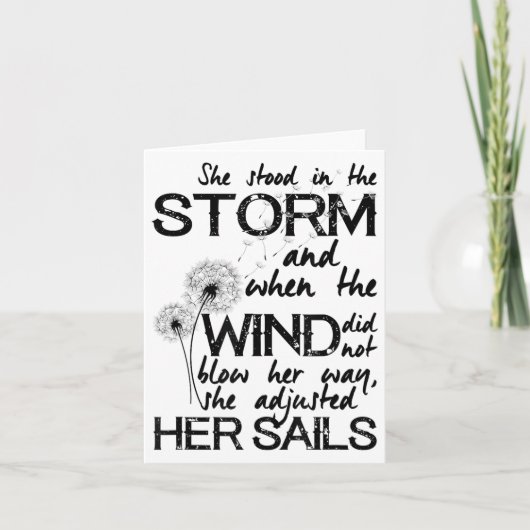 Ze stond in het Storm positief inspirerende quote  Kaart (Voorkant)