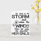 Ze stond in het Storm positief inspirerende quote  Kaart (Gele Bloem)
