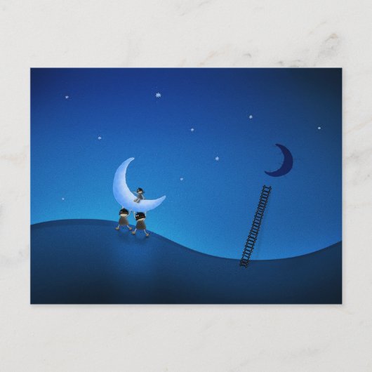 Ze stoppen de maan (versie 2008) briefkaart (Voorkant)