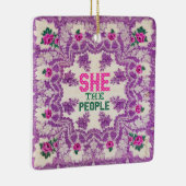 Ze The People Cross Stitch Keramisch Ornament (Rechts)