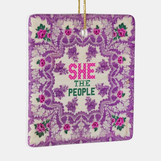 Ze The People Cross Stitch Keramisch Ornament (Rechts)