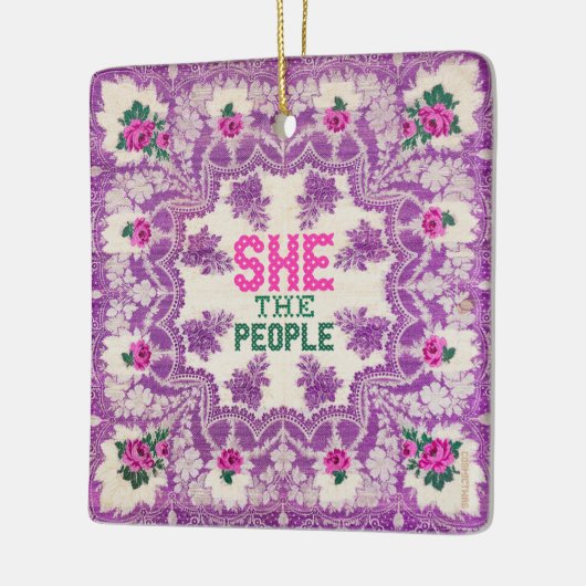 Ze The People Cross Stitch Keramisch Ornament (Links)