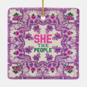 Ze The People Cross Stitch Keramisch Ornament (Achterkant)