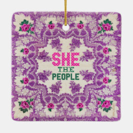 Ze The People Cross Stitch Keramisch Ornament